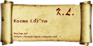 Kozma Léna névjegykártya