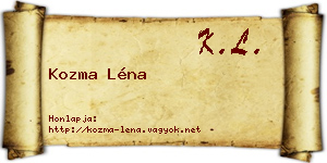 Kozma Léna névjegykártya